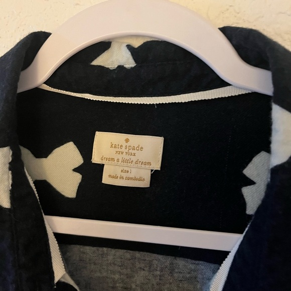 Kate Spade Navy Bow Print Pajama Top - Picture 4 of 5